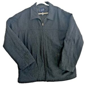 Vintage Y2K Gap Mens Wool Jacket Charcoal Gray Extra Large Great Shape
